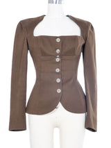 Alaia Brown Button Front Blazer