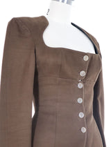 Alaia Brown Button Front Blazer