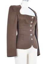 Alaia Brown Button Front Blazer