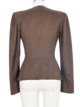 Alaia Brown Button Front Blazer