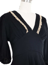 Radley Lace Trim Black Peplum Blouse Dress arcadeshops.com