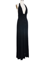 1970s Ossie Clark Halter Button Front Dress Dress arcadeshops.com