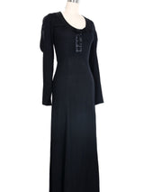 1970s Ossie Clark Satin Puff Shoulder Dress Dress arcadeshops.com