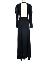 1970s Ossie Clark Satin Puff Shoulder Dress Dress arcadeshops.com