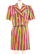 Yves Saint Laurent Striped Crop Skirt Suit Suit arcadeshops.com