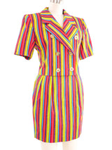 Yves Saint Laurent Striped Crop Skirt Suit Suit arcadeshops.com