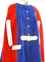 Red White and Blue Suede Poncho Jacket arcadeshops.com