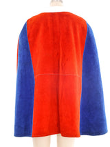 Red White and Blue Suede Poncho Jacket arcadeshops.com