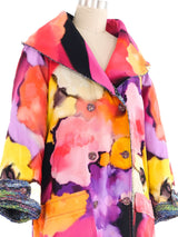 2015 Chanel Reversible Watercolor Trench Coat Jacket arcadeshops.com
