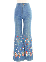 Mariachi Embroidered Denim Flares Bottom arcadeshops.com