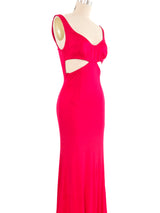 Roberto Cavalli Hot Pink Cutout Midriff Gown Dress arcadeshops.com