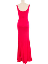 Roberto Cavalli Hot Pink Cutout Midriff Gown Dress arcadeshops.com
