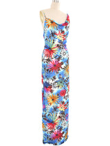 Versace Jeans Couture Floral Jersey Maxi Dress Dress arcadeshops.com