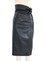 Alaia High Waist Leather Skirt Bottom arcadeshops.com