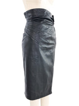 Alaia High Waist Leather Skirt Bottom arcadeshops.com