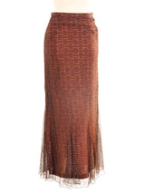 1999 Chanel Metallic Lace Maxi Skirt Bottom arcadeshops.com