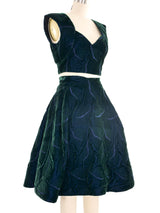 Arnold Scaasi Quilted Velvet Two Piece Ensemble Suit arcadeshops.com
