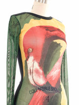 1996 Jean Paul Gaultier Flamingo Mesh Top Top arcadeshops.com