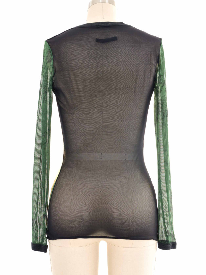 1996 Jean Paul Gaultier Flamingo Mesh Top