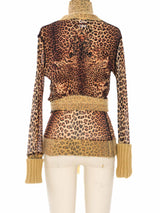 Jean Paul Gaultier Animal Printed Mesh Twin Set Top arcadeshops.com
