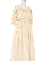 Zandra Rhodes Hand Painted Ivory Silk Dress Dress arcadeshops.com