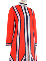 Malcolm Starr Rik Rak Trim Zip Caftan Dress arcadeshops.com