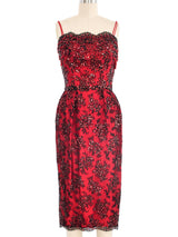 1950s Ceil Chapman Sequined Lace Dress Dress arcadeshops.com