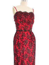 1950s Ceil Chapman Sequined Lace Dress Dress arcadeshops.com
