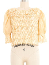 Zandra Rhodes Tiered Lace Ruffle Blouse Top arcadeshops.com