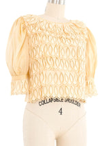 Zandra Rhodes Tiered Lace Ruffle Blouse Top arcadeshops.com