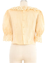 Zandra Rhodes Tiered Lace Ruffle Blouse Top arcadeshops.com