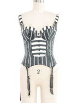 Chantal Thomass Pinstriped Garter Bustier Top arcadeshops.com