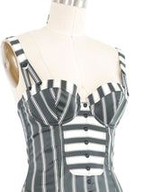 Chantal Thomass Pinstriped Garter Bustier Top arcadeshops.com
