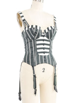 Chantal Thomass Pinstriped Garter Bustier Top arcadeshops.com