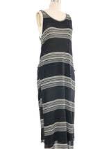 Yohji Yamamoto Striped Sleeveless Cotton Dress Dress arcadeshops.com