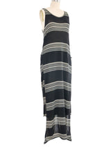 Yohji Yamamoto Striped Sleeveless Cotton Dress Dress arcadeshops.com