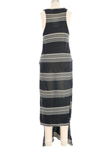 Yohji Yamamoto Striped Sleeveless Cotton Dress Dress arcadeshops.com