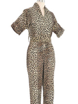 1970s Roberta Lynn Leopard Print Jumpsuit Dress arcadeshops.com