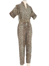 1970s Roberta Lynn Leopard Print Jumpsuit Dress arcadeshops.com