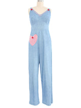 Gingham Heart Chambray Playsuit Dress arcadeshops.com