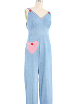 Gingham Heart Chambray Playsuit Dress arcadeshops.com