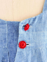 Gingham Heart Chambray Playsuit Dress arcadeshops.com