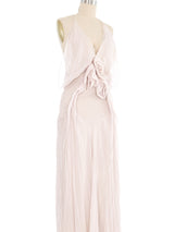 Sonia Rykiel Blush Silk Chiffon Rosette Gown Dress arcadeshops.com