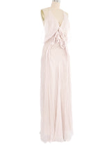 Sonia Rykiel Blush Silk Chiffon Rosette Gown Dress arcadeshops.com