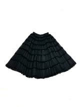 Embellished Black Tulle Ruffle Skirt Bottom arcadeshops.com