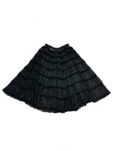 Embellished Black Tulle Ruffle Skirt Bottom arcadeshops.com