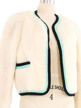 1994 Chanel Faux Fur Collarless Jacket Jacket arcadeshops.com