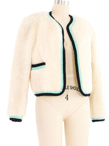 1994 Chanel Faux Fur Collarless Jacket Jacket arcadeshops.com