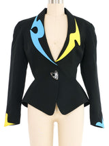1980 Thierry Mugler Primary Color Trimmed Skirt Suit Suit arcadeshops.com