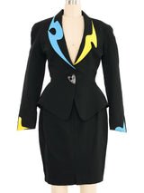 1980 Thierry Mugler Primary Color Trimmed Skirt Suit Suit arcadeshops.com